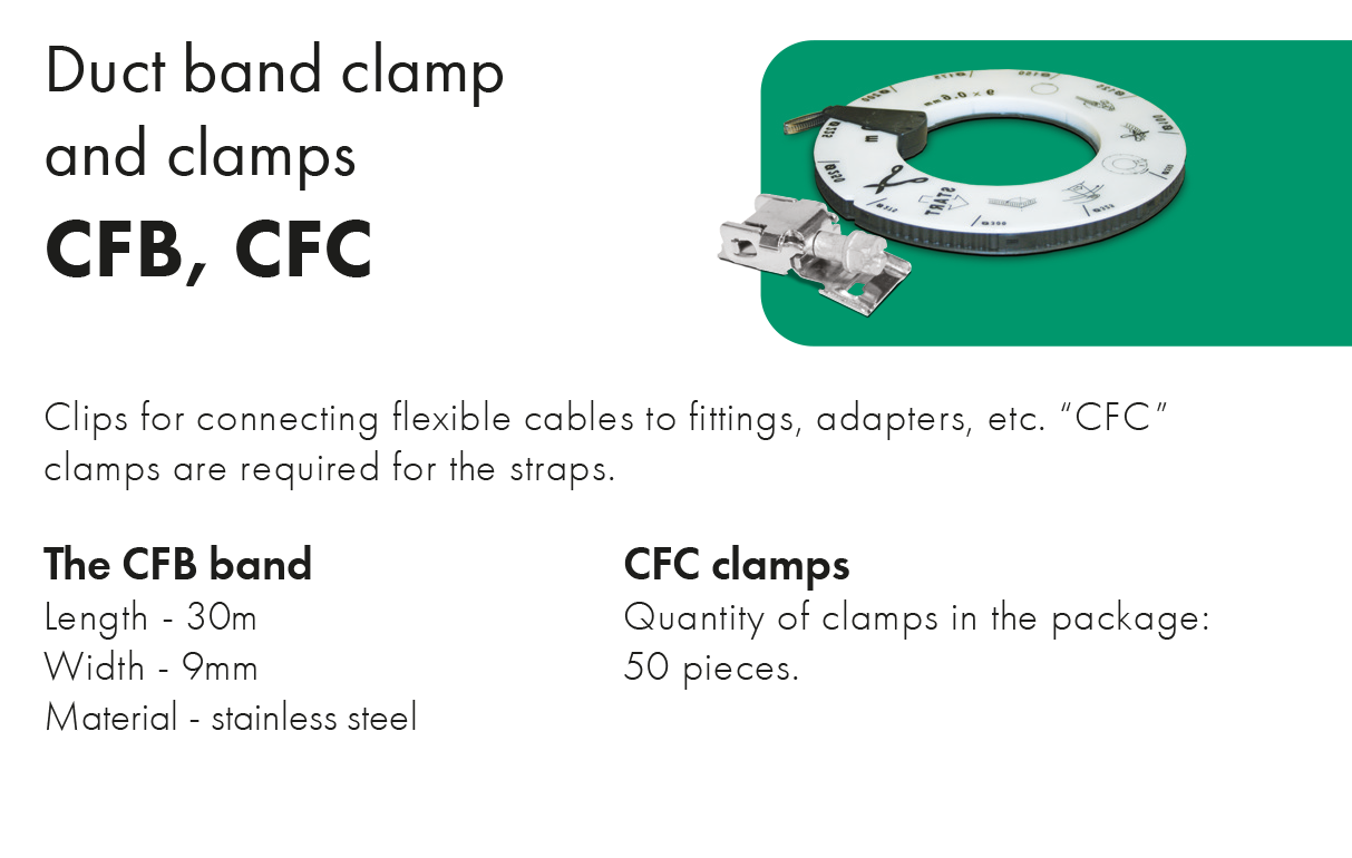 Duct band clamp CFB havaco catalogue card