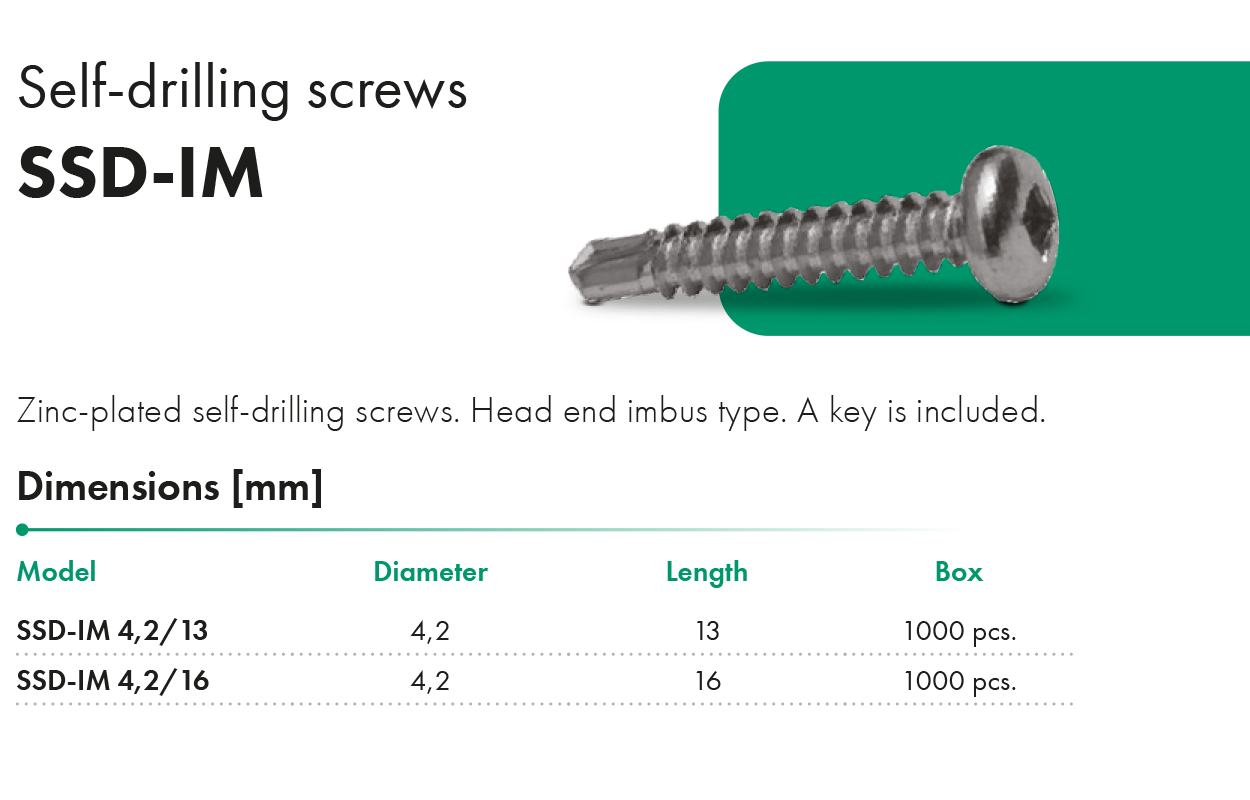 Self drilling screws SSD IM HAVACO catalogue card