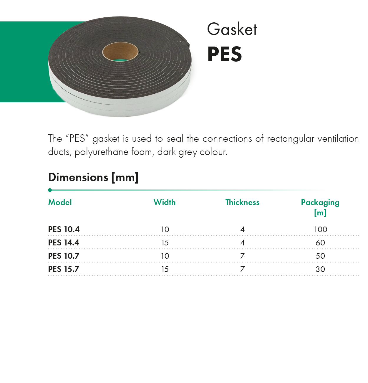 Gasket PES HAVACO catalogue card